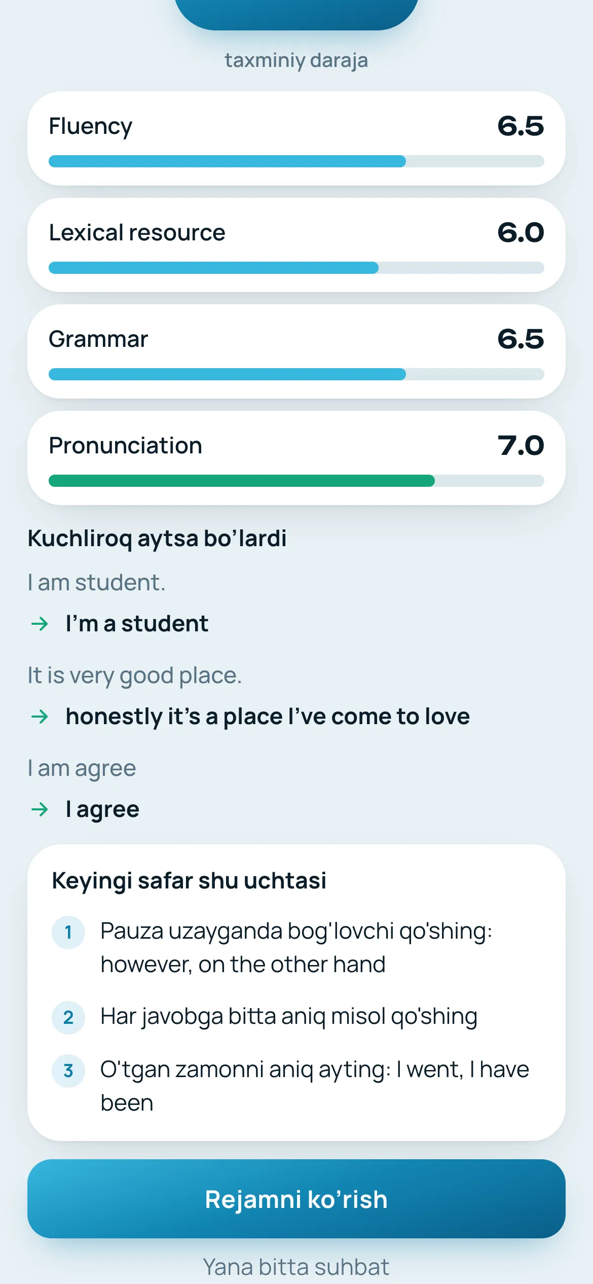 Ingliz tilidagi xatolar uchun tuzatilgan iboralar va oʻzbekcha uchta maslahat